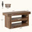 Îlot de cuisine de 55 po avec tablettes de rangement, îlot de cuisine à 3 niveaux avec grand comptoir, table basse pour la cuisine et la salle à manger