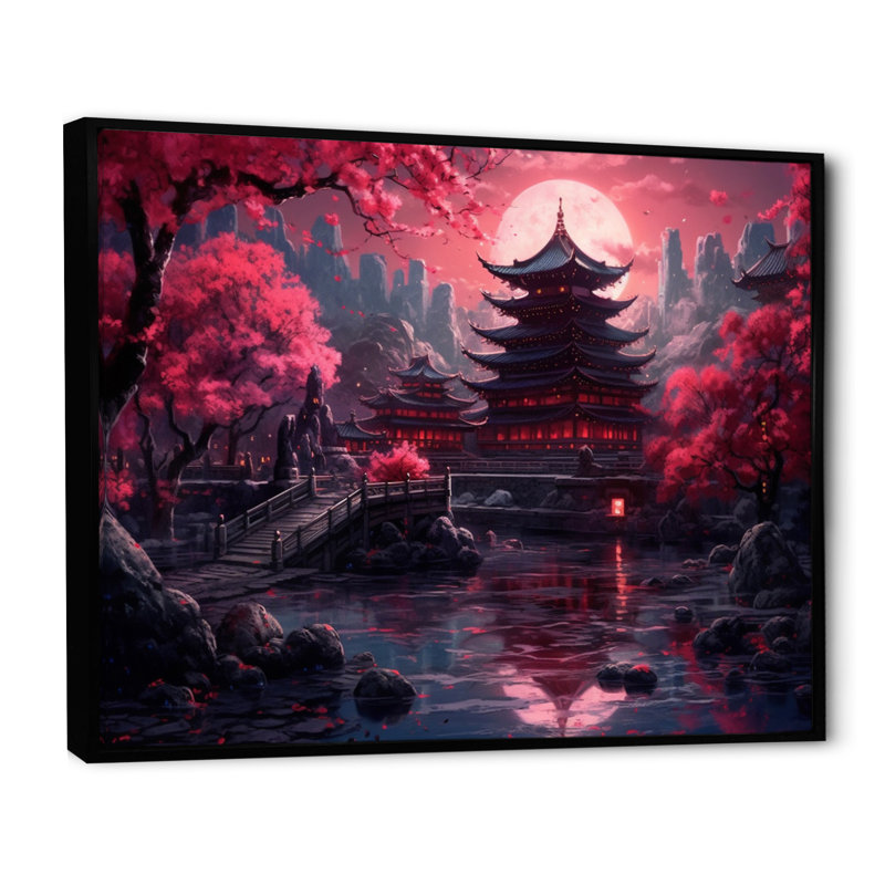Terre du soleil levant sur toile, H 30 po x l 40 po x P 1,5 po, Cadre flottant noir