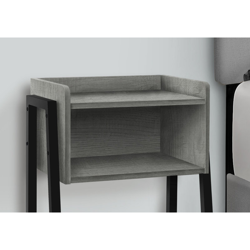 Tray Top End Table, Gray, Black