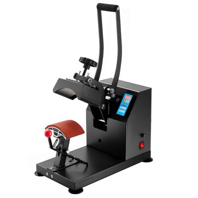 Heat Press 6X3.75Inch Curved Element Hat Press Clamshell Design Heat Press For Hats Rigid Steel Frame No Stick Digital LCD Timer And Temperature Control (6X3.75Inch Clamshell Design)