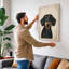 Black and Tan Portrait Modern - Wrapped Canvas-457937812-457937819