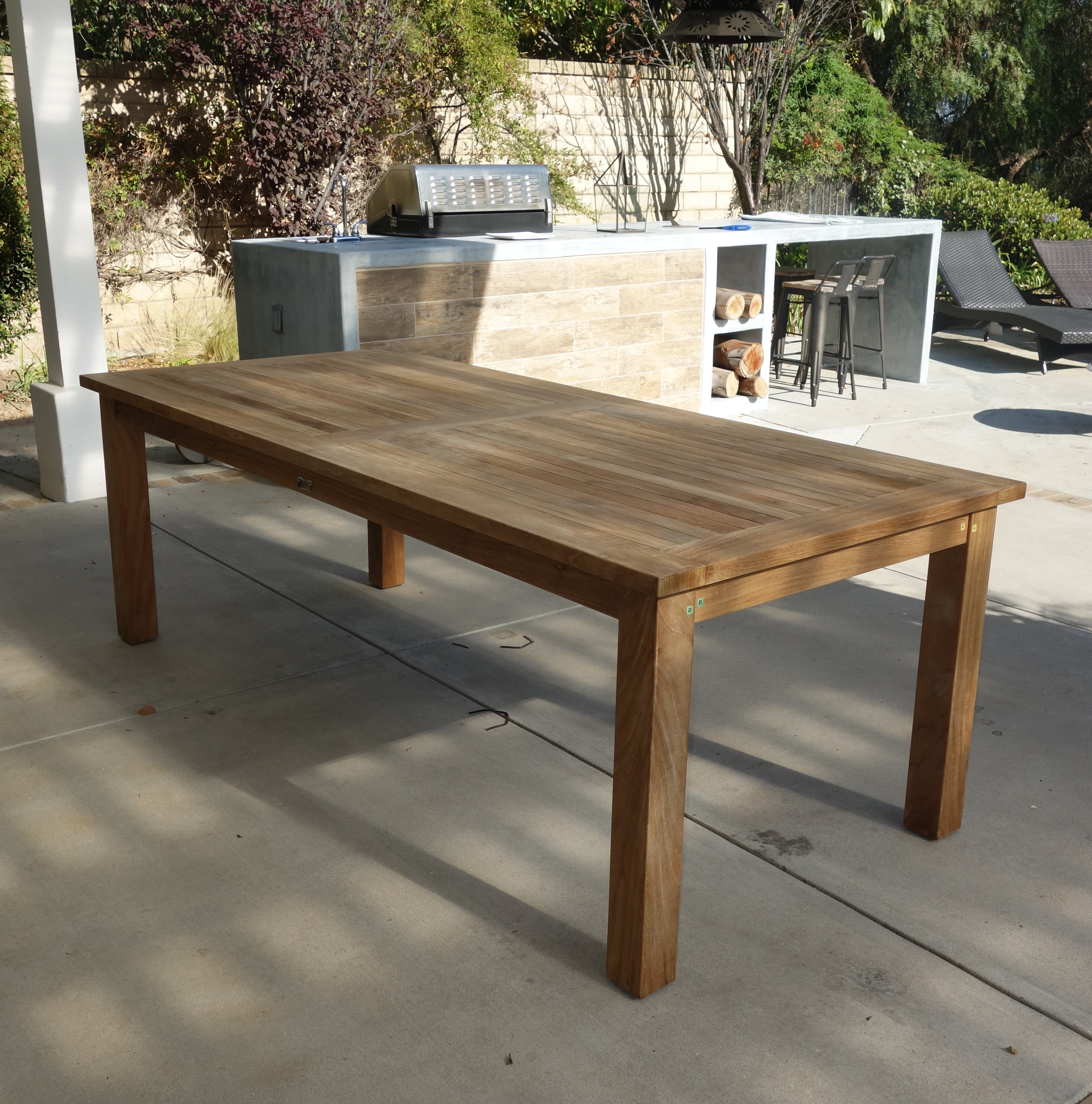 Solid teak online dining table