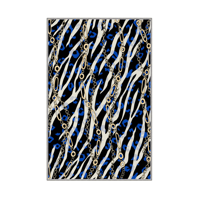 Luxurious Woven Carpet Rug, 2.6 x 4.0 ft | 100% Polyester, 0.4 in Pile Height | Antibacterial & Non-Slip PVC Dot Underside | Machine Washable, 3D Digital Printing | Perfect for Living Room & Bedroom Decor