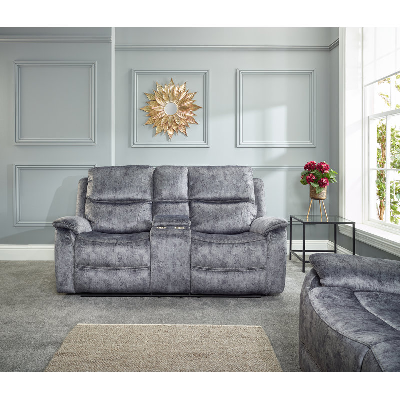 Anicet Reclining Sofa, Grey, 2 Seater