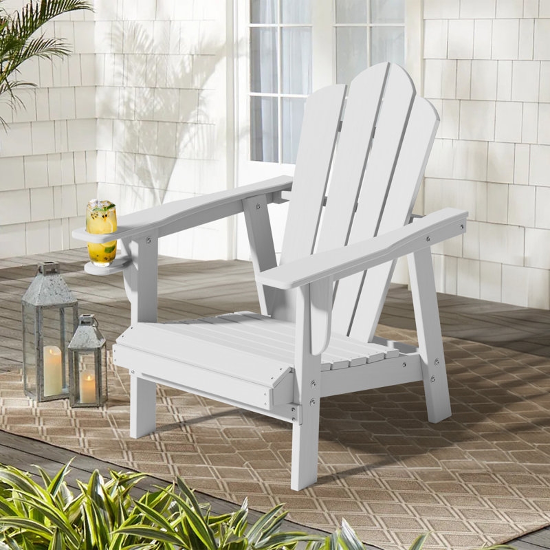 Chaise Adirondack en plastique PEHD résistant aux intempéries Devito, Blanc