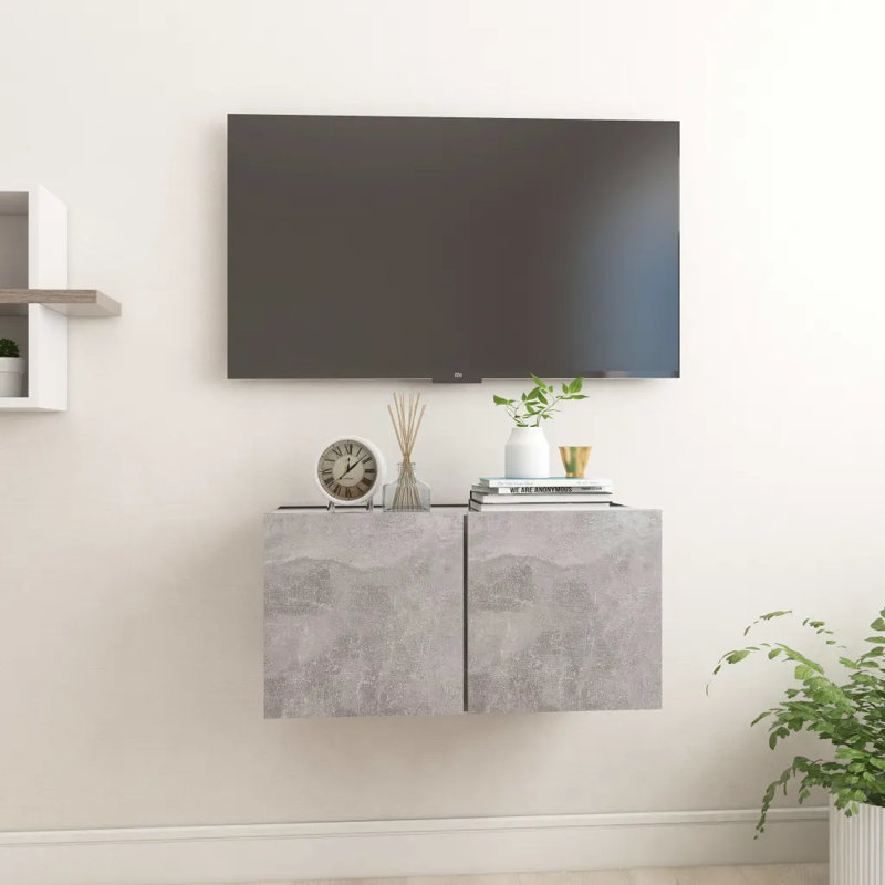 Goer Hanging TV Cabinet 60x30x30 cm, Concrete Grey