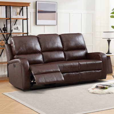 83.5" Wide Modern and Upholstered Vegan Leather Power Reclining Sofa with USB Charge Port