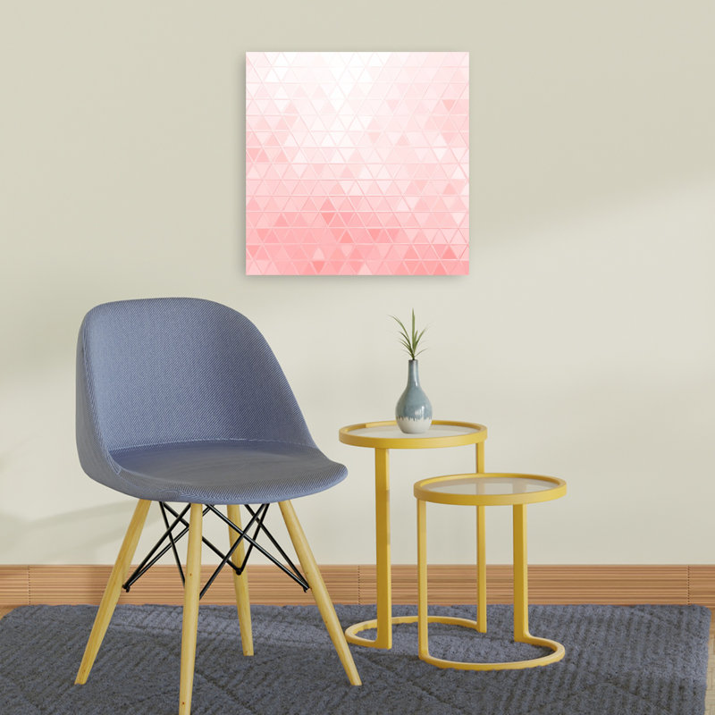 Art mural lilas géométrique abstrait dégradé rose, H 24 po x l 24 po