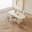 Ensemble de table de salle à manger 70,86 "moderne rectangulaire blanc crème avec 4 chaises pour la cuisine, le bar et le salon-629389924-609998222