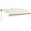 Auvent de terrasse - Protégé 280 g / m², rétractable manuellement, beige et blanc, balcon 13 pi x 10, manuel, tissu 10 pi