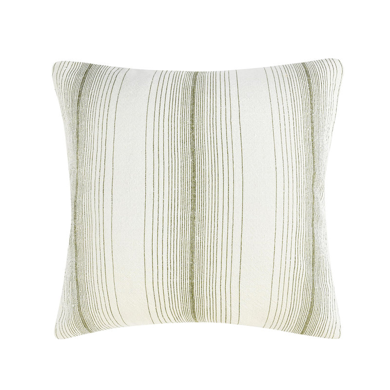 Theta 26" Linen Blend Throw Pillow, Blue, Wheat Green