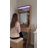 Fluted Makeup Vanity Desk With Mirror And Lights,Sound Sync LED Lights, Small Vanity Desk Fluted Makeup Vanity Table Set with Chair, Storage Drawer, Shelves, Bedroom,Modern Dressing Table For Bedroom-2014213406