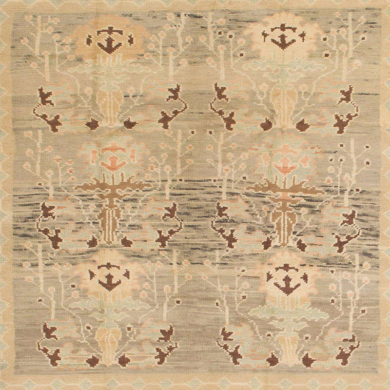 Wool Abstract Indoor Rug, Square 8'