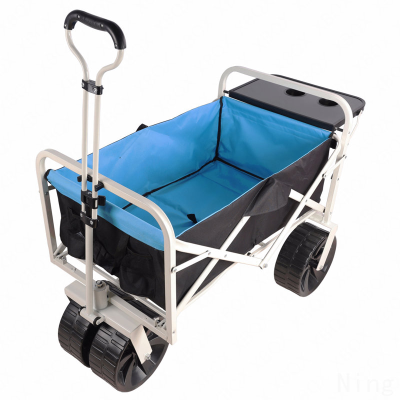Chariot de plage pliable, White/Black Blue