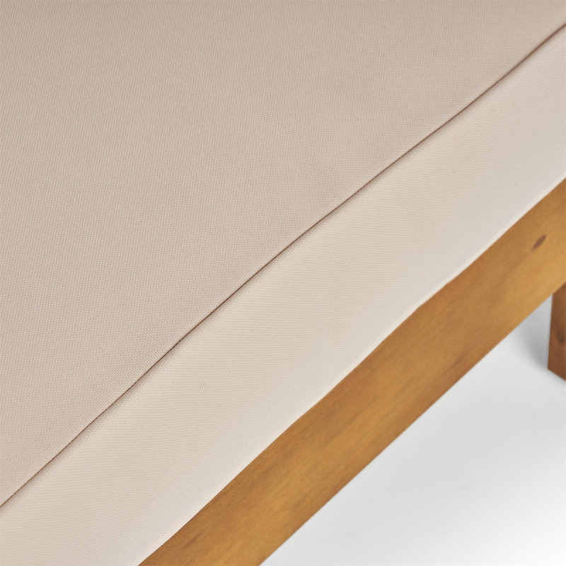 Fauteuil club Brava, Beige, Teak