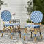 Ensemble de 2 chaises d'extérieur, style français, pe, aluminium, bleu marine, chaises rouille, tissé, imprimé, jardin