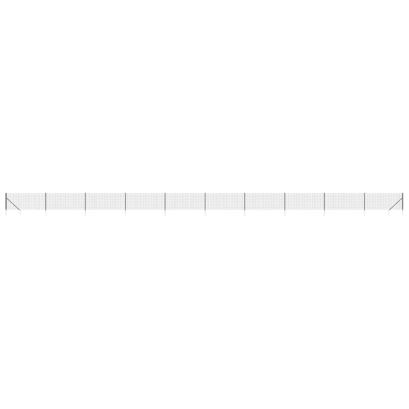 Ashleh Metal Wire/Mesh Fence, Anthracite, 80cm H x 1000cm W x 10cm D, 7