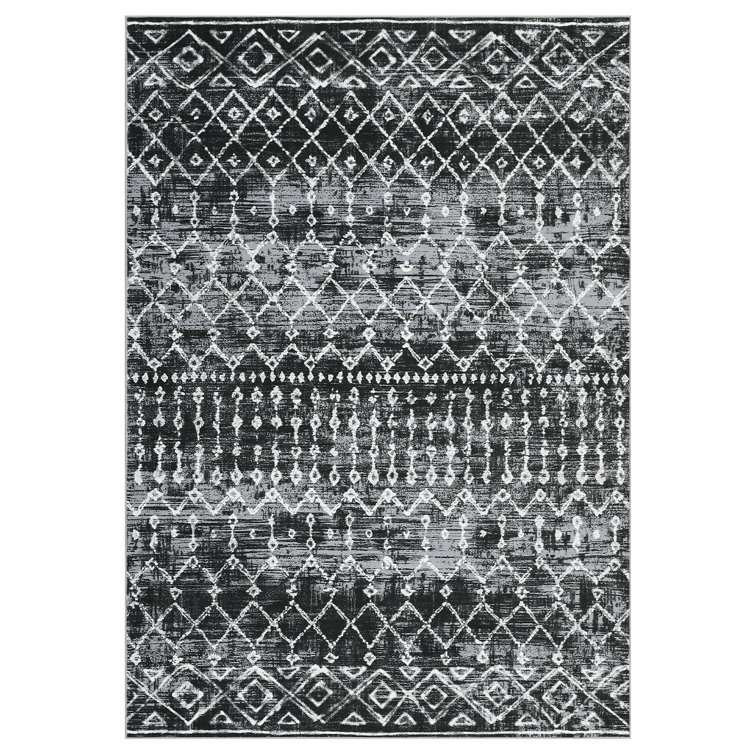 Area Rug for Living Room Washable Non Slip Geometric Bedroom Rugs Low Pile Stain Resistant Large Under Table Indoor Carpet