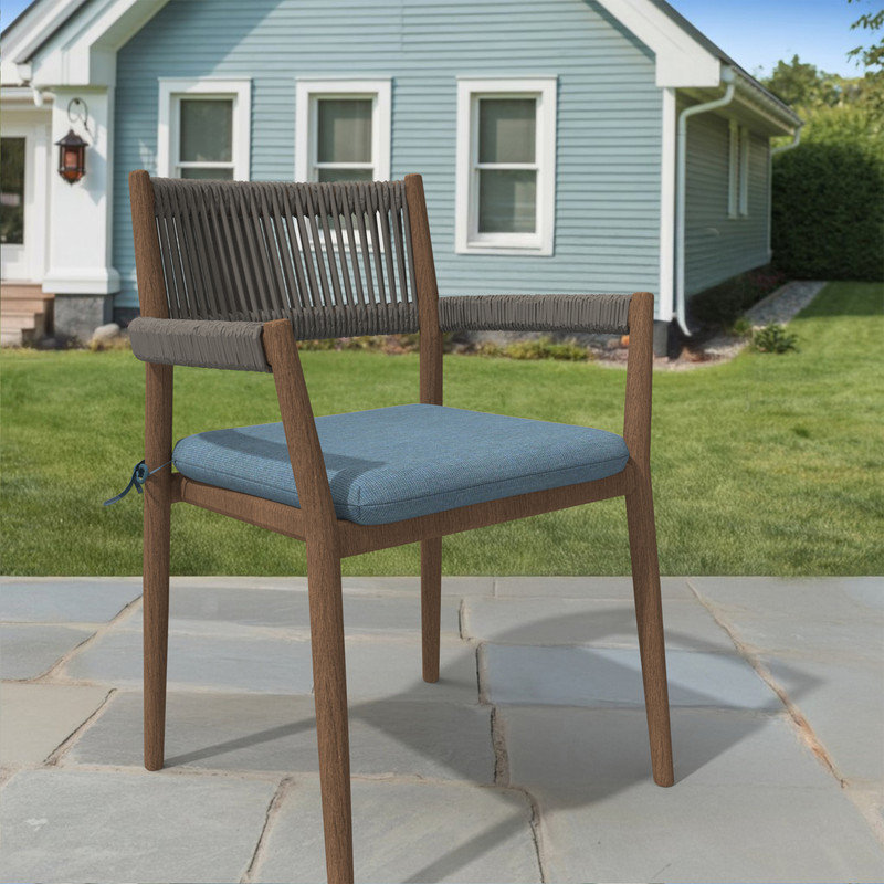 Sunbrella Square Dining Chair Cushions, 3" Foam Replacement Cushion, Spectrum Denim