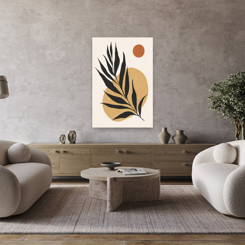 «Desert Sun Palm», impression de palmier biologique moderne abstrait tropical, 48" H x 32" W
