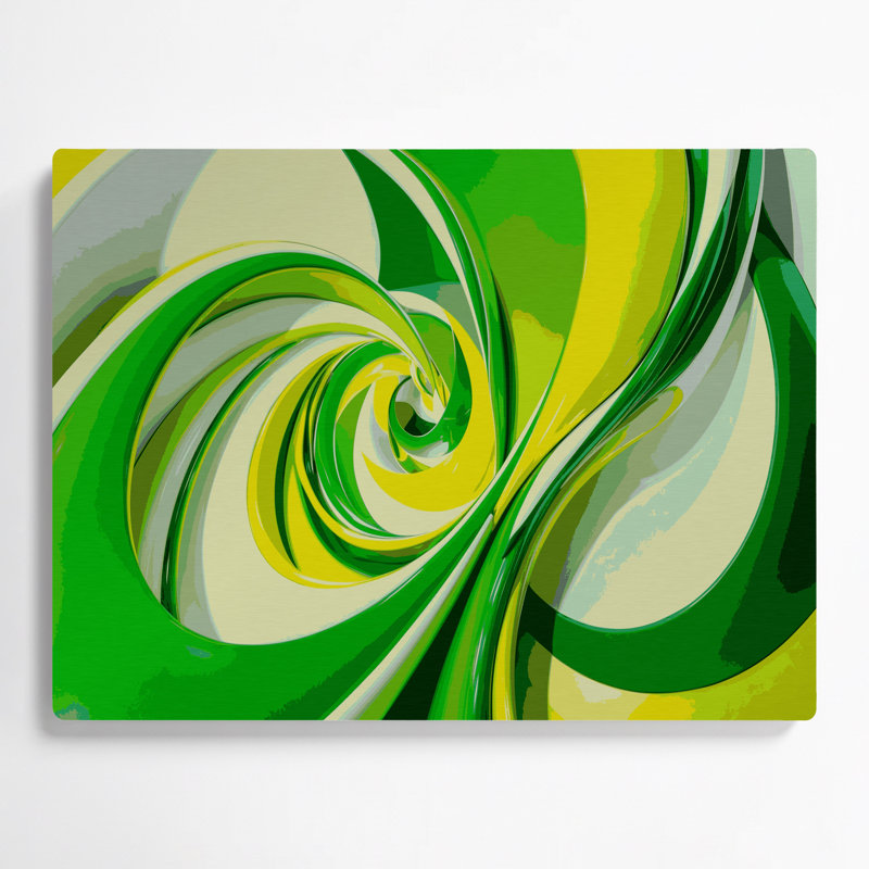 «Biomorphic Abstraction 64», art mural en métal vert, H 12 po x l 18 po