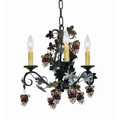 Lustre traditionnel / classique à 3 lumières de style bougie Vineyard
