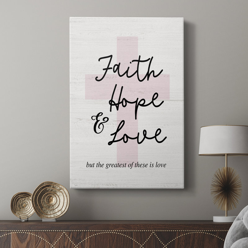 Faith Hope and Love Cross - galerie Cavas sur mesure, H 27 po x l 18 po