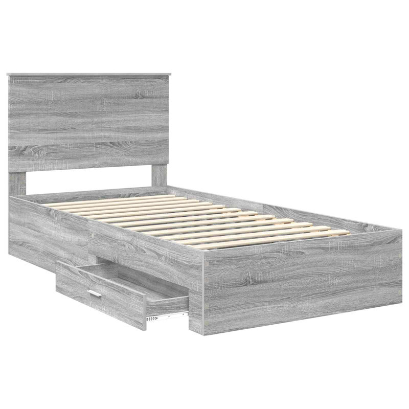 Bed, 100 x 200cm, Grey Sonoma