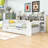Wooden Daybed with Storage Shelves and Study Desk-566129642-566129643