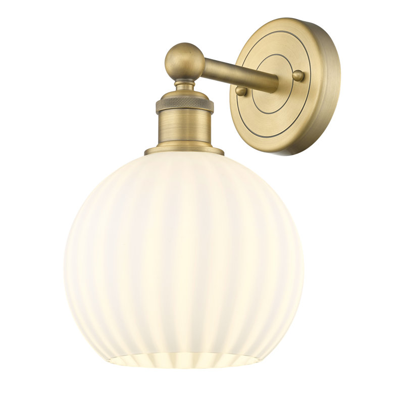 Bernardez Steel Armed Sconce, Brushed Brass, 12.25" H x 8" W x 8.5" D