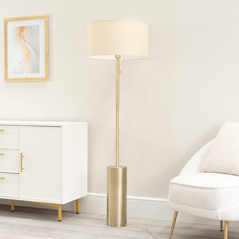 Alizander Adalize 150cm Traditional Floor Lamp, Natural, Antique Brass