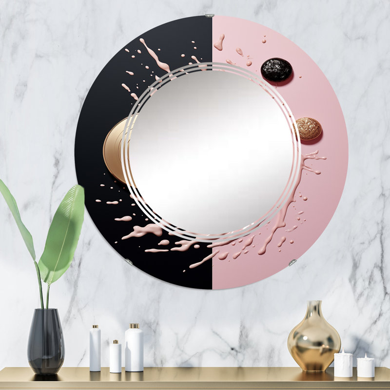 Anansi - Miroir mural moderne rond, 32 po x 32 po