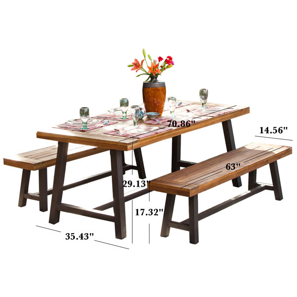 Gracie Oaks Eulene 4 - Person Rectangular Outdoor Dining Set & Reviews