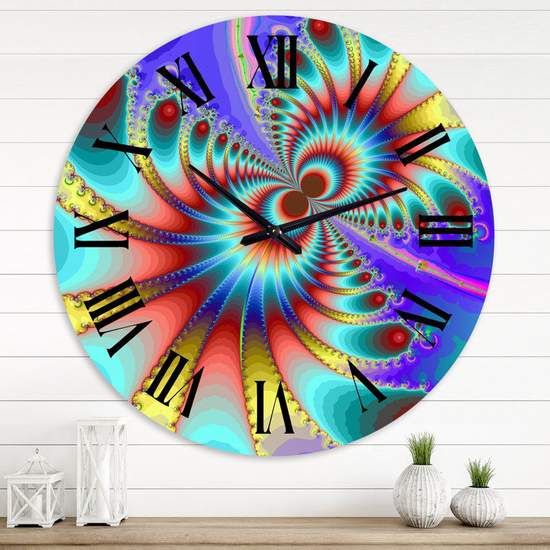 Fractale portail magique I - horloge murale moderne, Grand