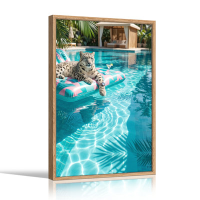 Snow Leopard Canvas Wall Art Oil Painting Print Set Of 1