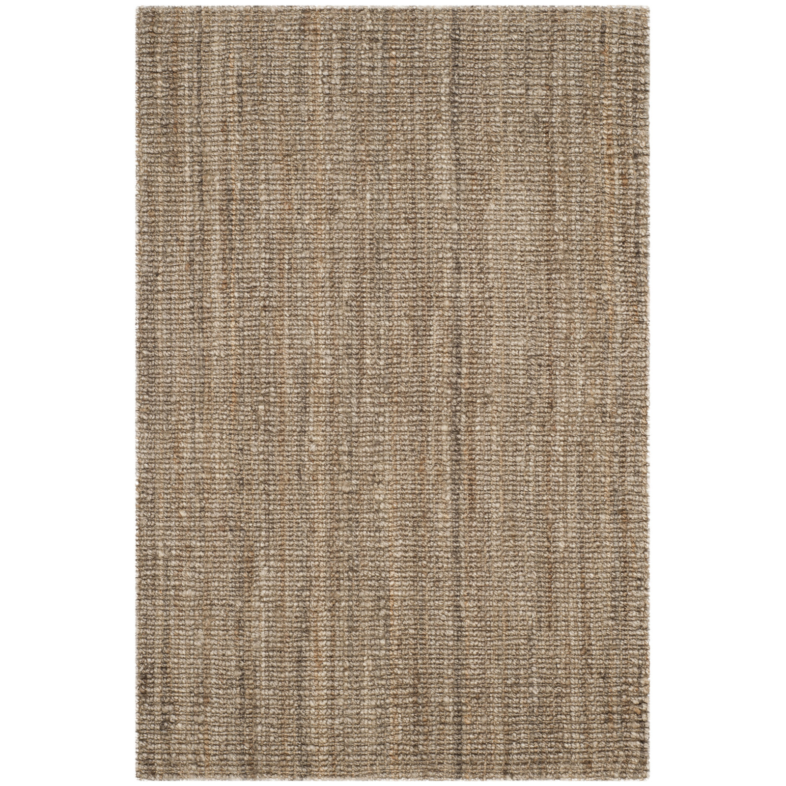 Alda Jute Natural / Gray Area Rug, Rectangle 4' x 6'