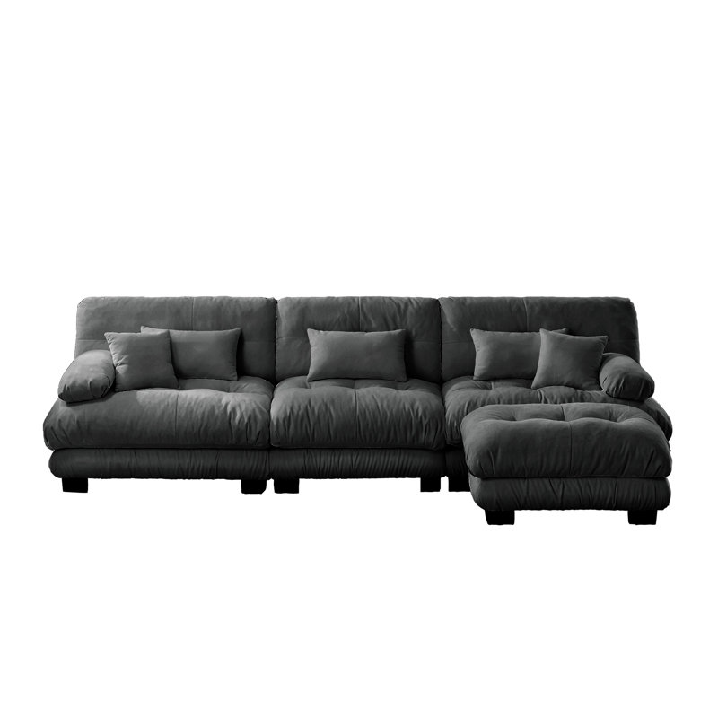 Canapé modulaire de luxe modulaire à 3 places en chenille gris