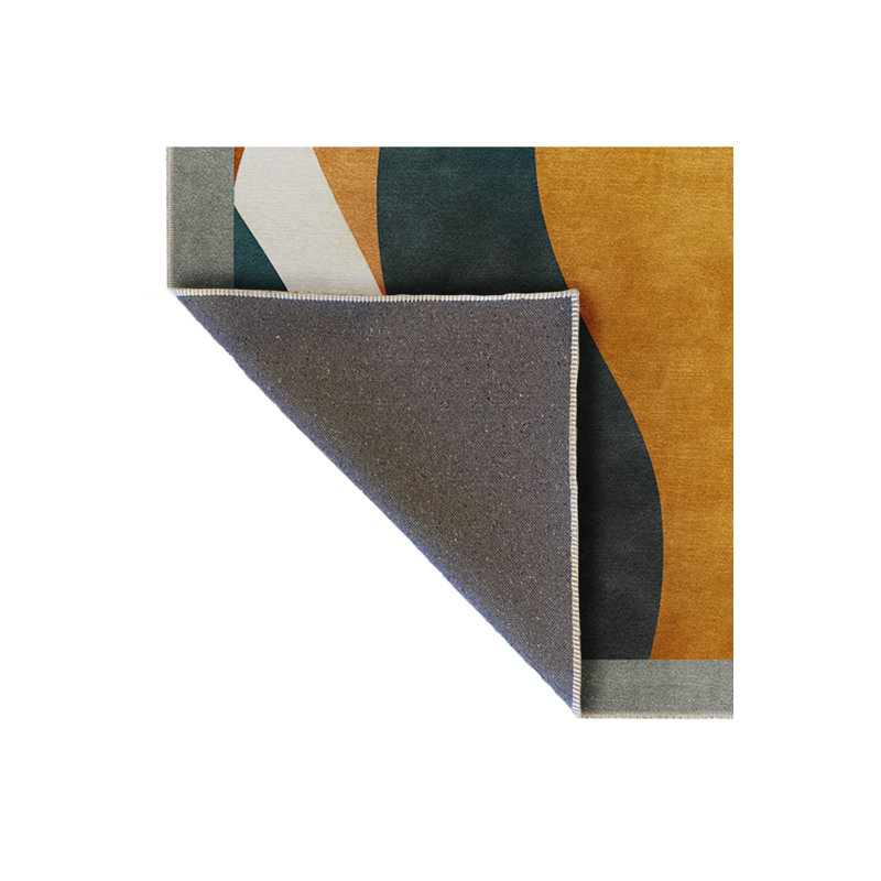 Tapis bleu tissé lavable rétro Mosso, 2'6" x 4'11"