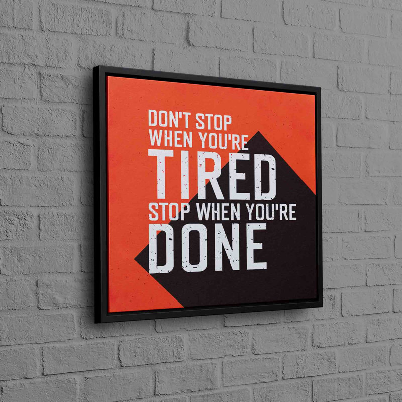 Motivation sur toile de coton, art décoratif pour bureau ou lieu de travail en blanc, H 14 po x l 14 po, Cadre flottant noir