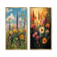 Fleurs sauvages dans des tons pastels impressionnistes I - Collection d'art mural floral 2 panneaux-846274120-846274122