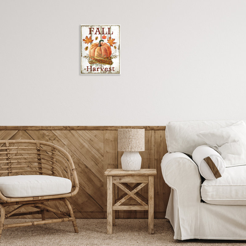 «Fall Harvest», art mural sur toile de citrouille et de maïs par Creatif Belle