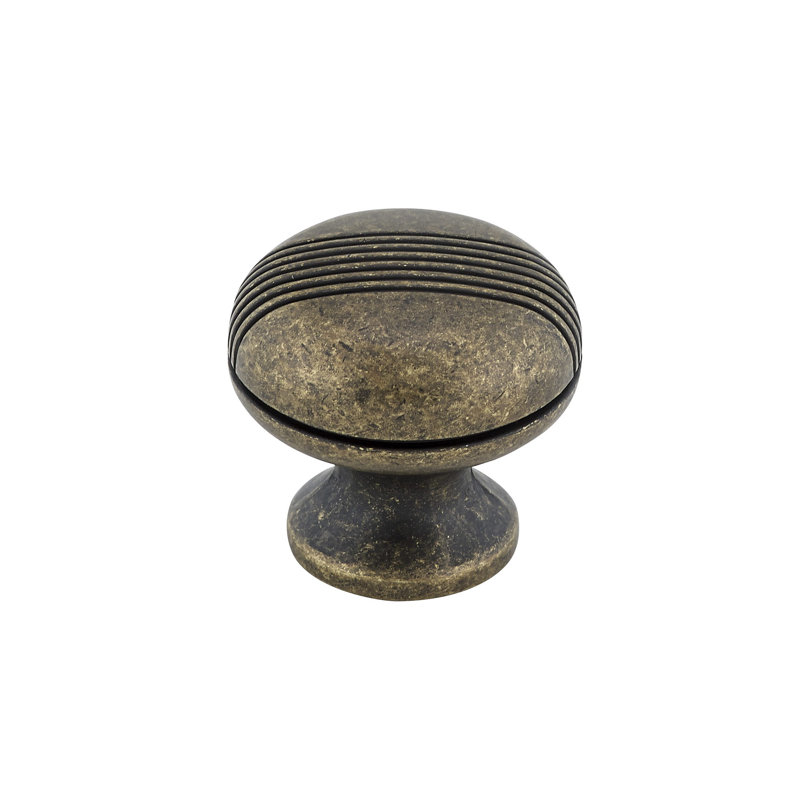 Expression 1 1/4" Diameter Mushroom Knob, Burnished Brass