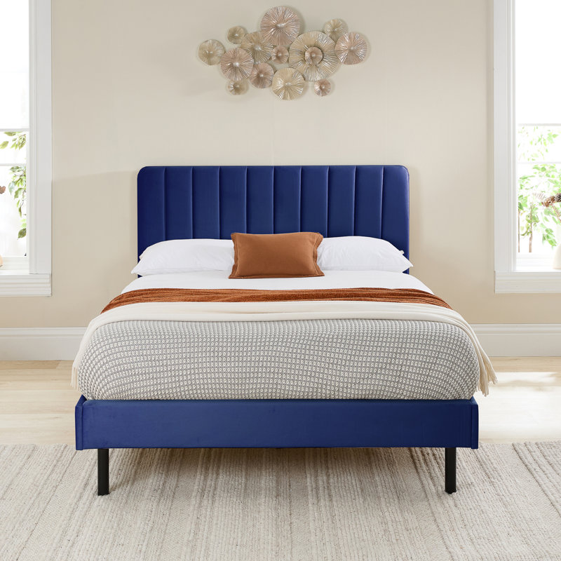 Marguerite Upholstered Bed, Super King (6'), Navy