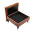 Repose-pieds 31-34 po carré en cuir avec table basse de rangement pour le salon brun