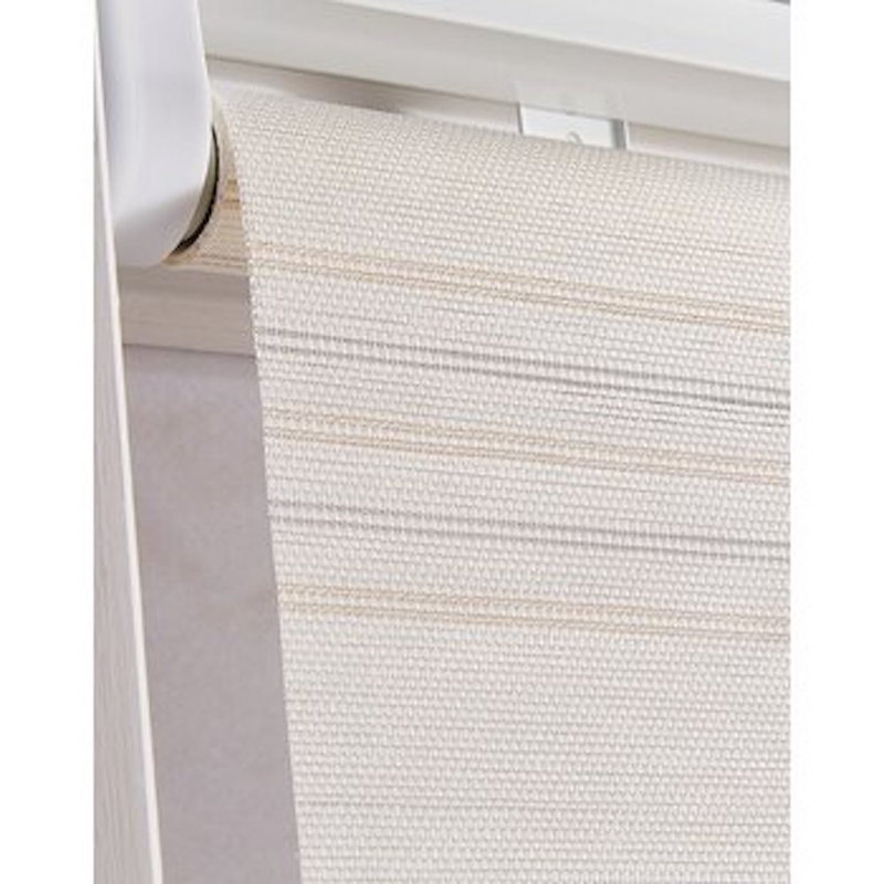 Rideau roulant blanc semi-transparent à rayures métalliques, l 47 po x L 64 po