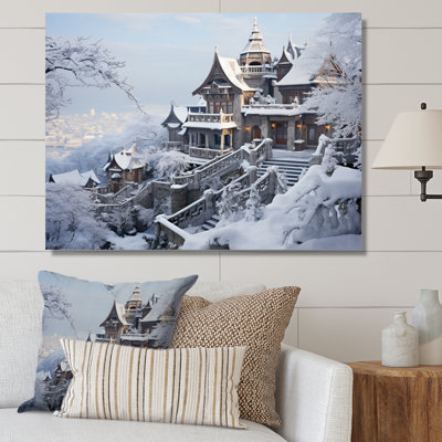«Winter Village Landscape II - Landscape», reproduction sur toile