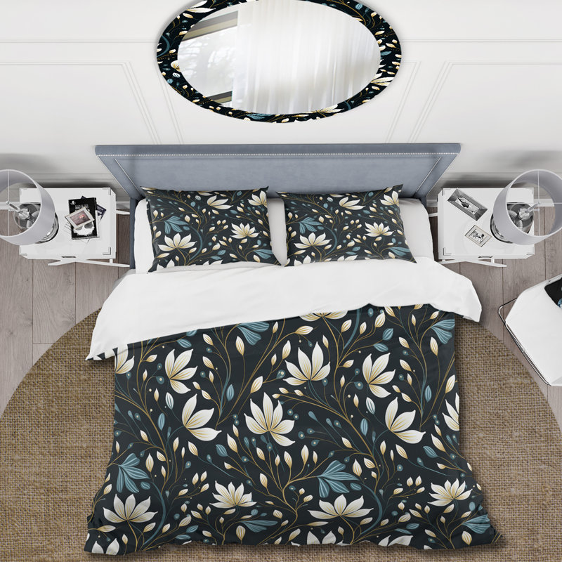 Ensemble de housse de couette blanc et noir minimaliste, Housse de couette pour grand lit et 2 taies décor