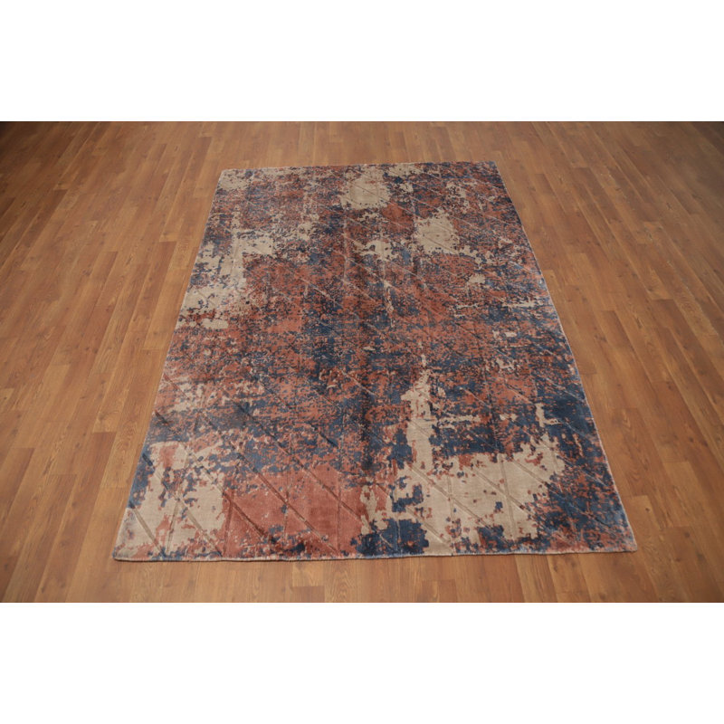 Rustic Charm: Distressed Look Pattern Abstract Rug 5x7