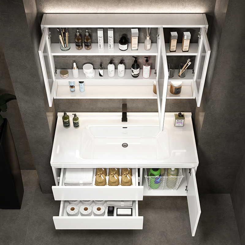 Modern simple white bathroom cabinet