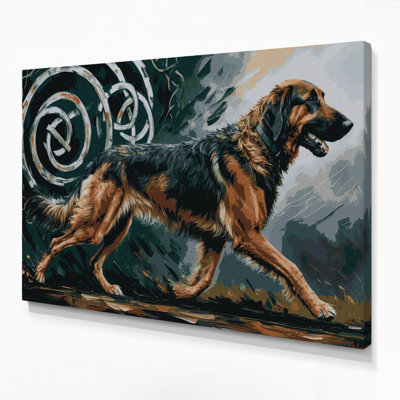 Dogs Irish Wolfhound Blue Canvas Wall Art